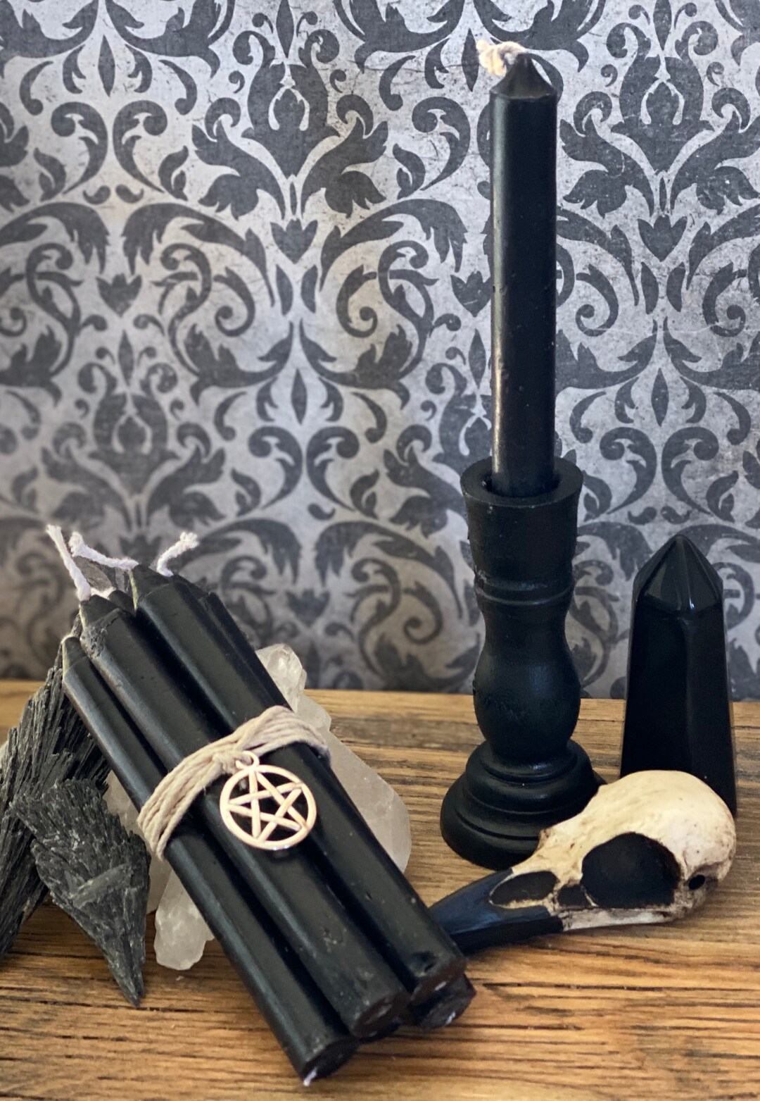 Set of 5 Black Chime Candles Etsy