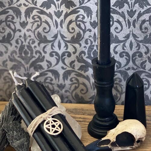 Set of 5 Black Chime Candles Etsy