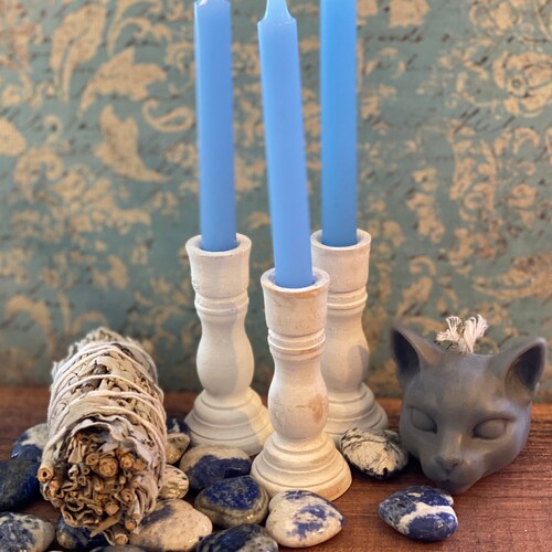 White Chime Altar Candle Holder Etsy