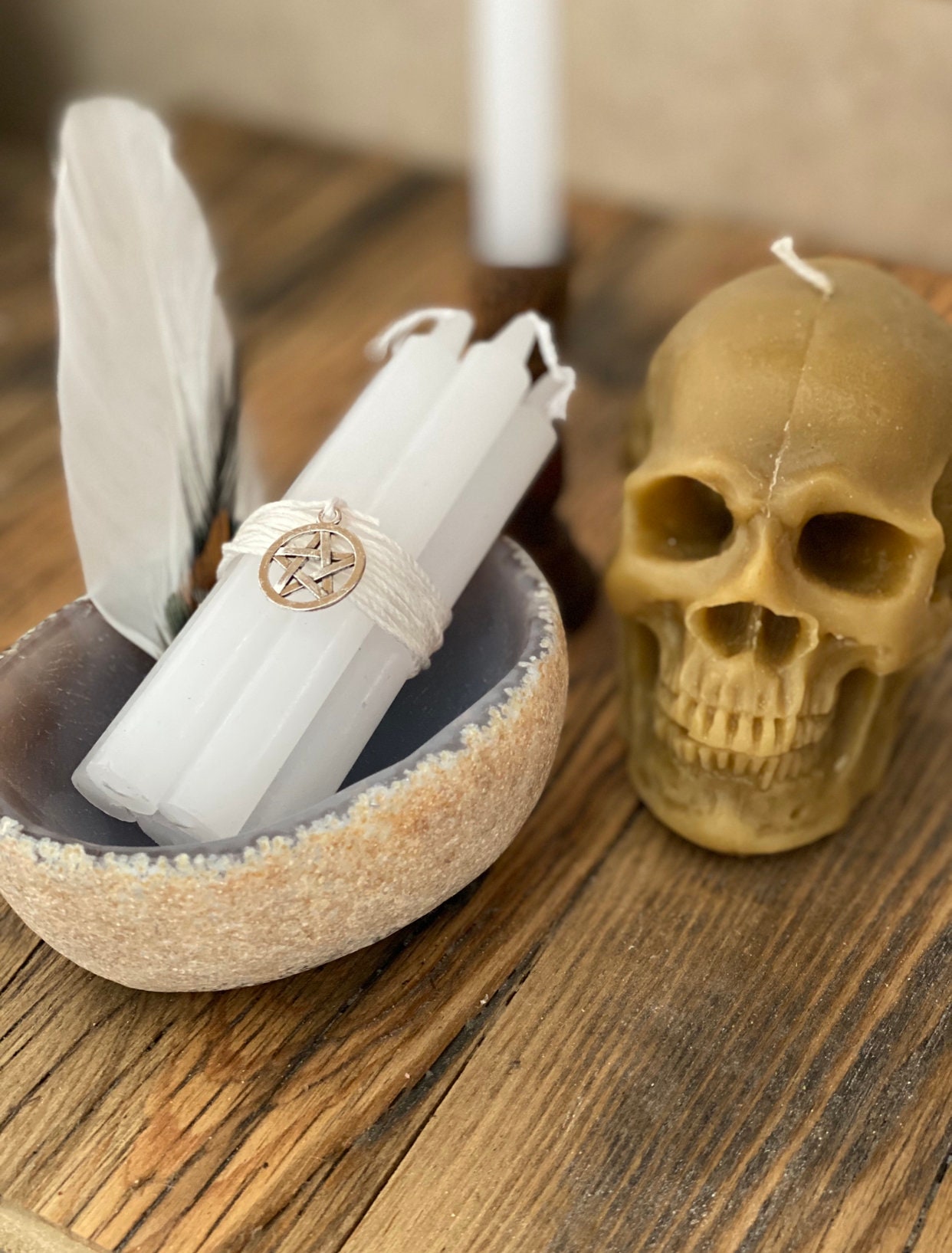 Set of 5 White Chime candles Etsy