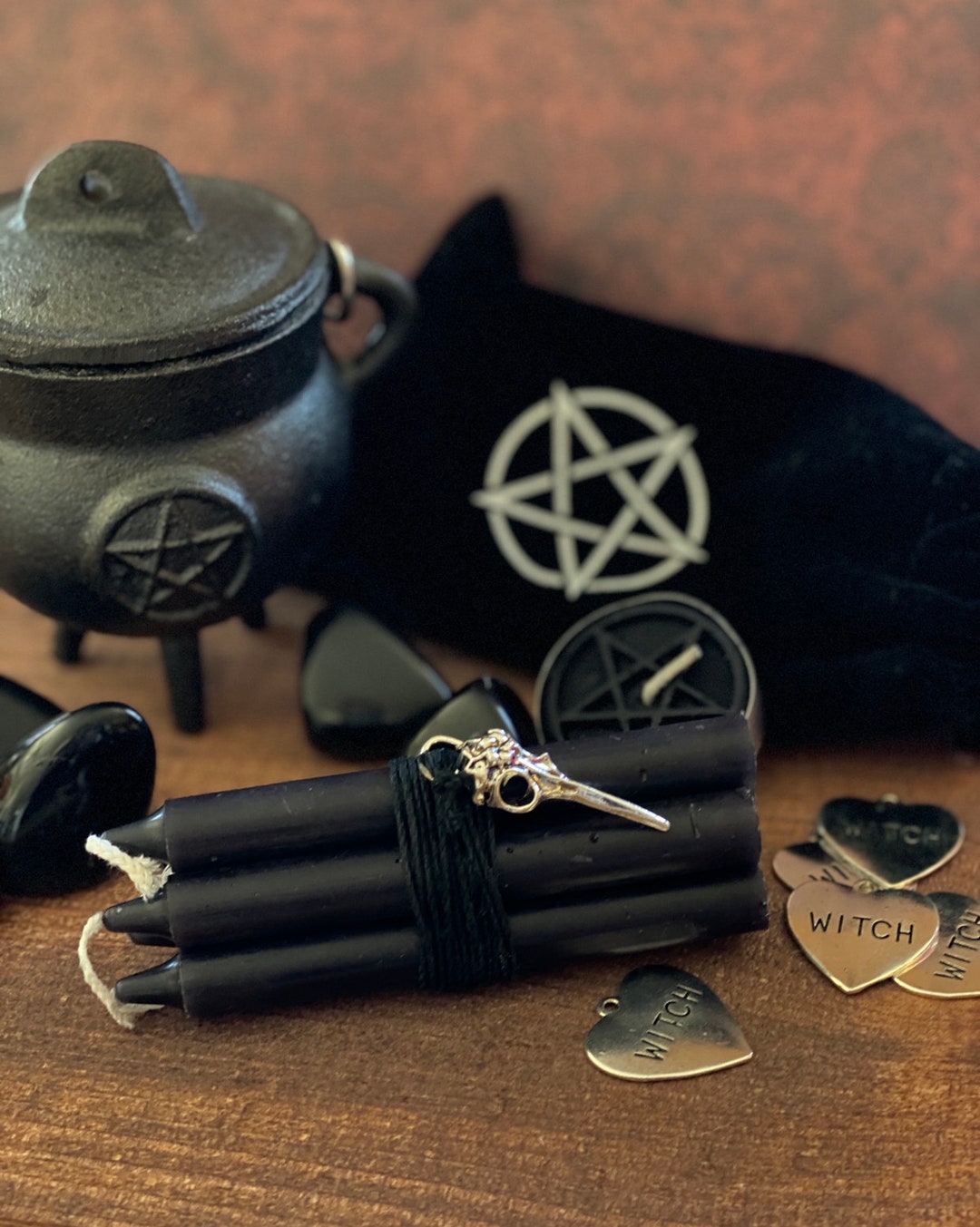 5 Black Chime Candles Etsy