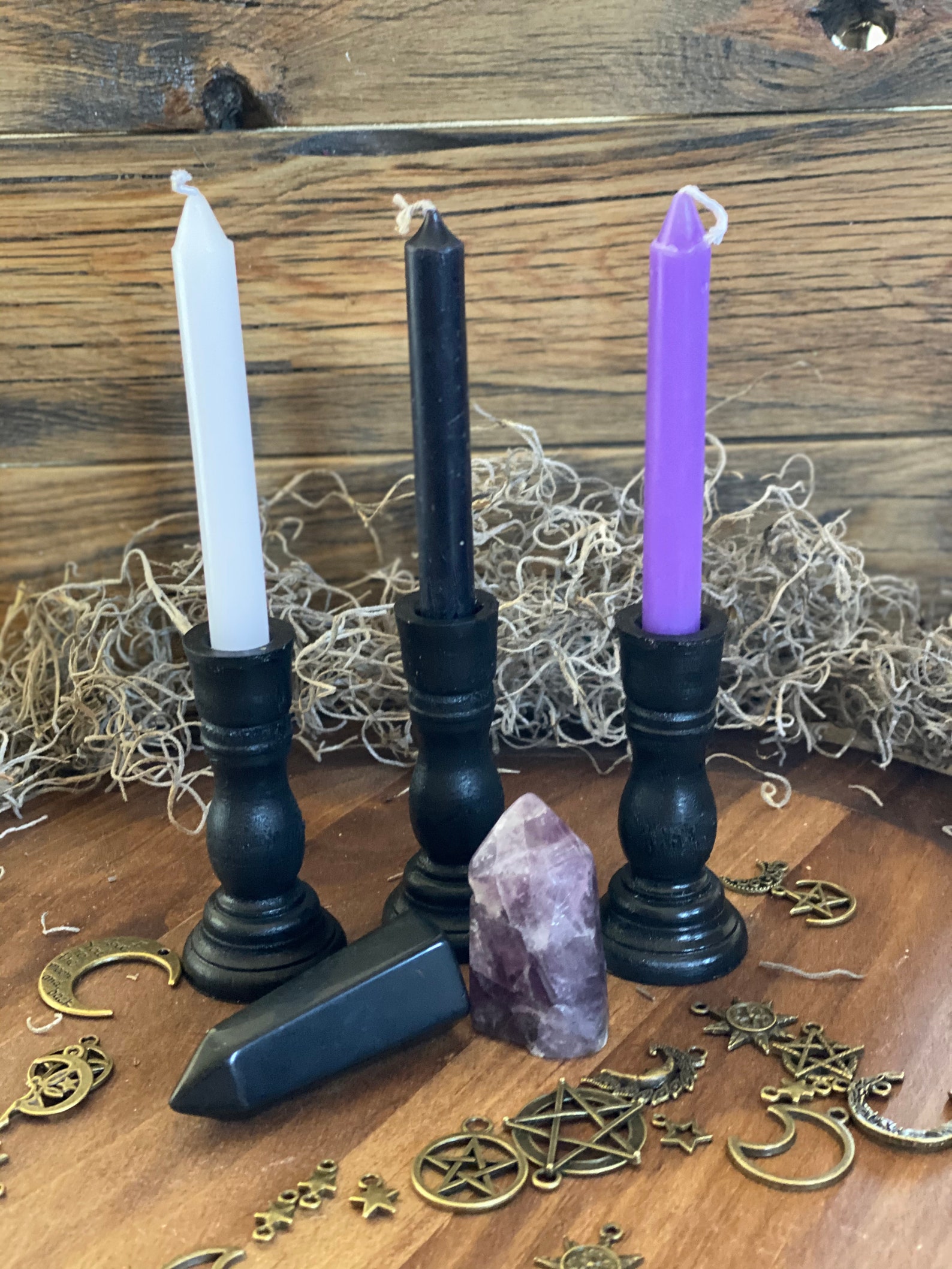 Small alter candle holder with chime candle Etsy