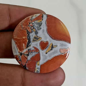 Maligano Jaspis cabochon ronde vorm losse edelsteen handgemaakte 77 karaat 41 x 41 x 5 mm voor sieraden maken tegen hele verkoopprijs
