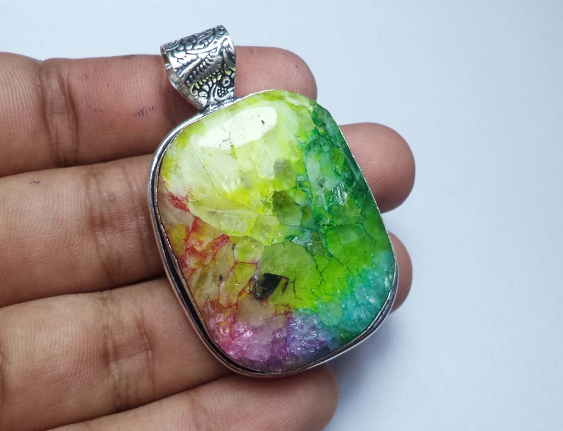 Natural Druzy Solar Quartz Pendant 125 Carat Unique Rare Antique PendantCharm Pendant At Wholesale Price