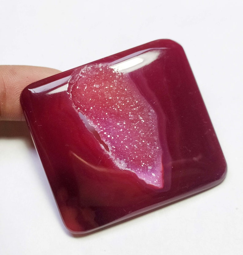 Natural Solar Quartz Window Druzy Cabochon Crystal Minerals 147 Carat 54x49x5 MM For Jewelry Making Big Size Top Quality