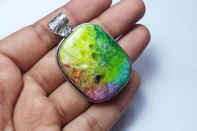Natural Druzy Solar Quartz Pendant 125 Carat Unique Rare Antique PendantCharm Pendant At Wholesale Price