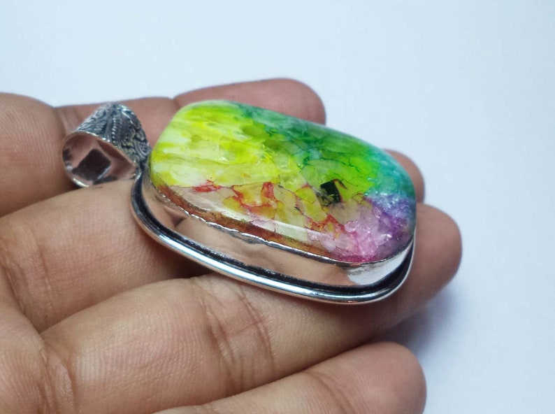 Natural Druzy Solar Quartz Pendant 125 Carat Unique Rare Antique PendantCharm Pendant At Wholesale Price
