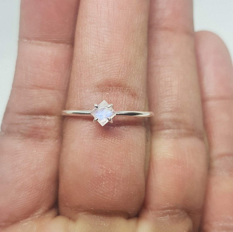 925 Sterling Silver Ring* Moonstone Ring* Minimalist Ring* Birthstone Ring* Danity Ring* Stacking Ring* Gift for her* 3-12 US Sizes