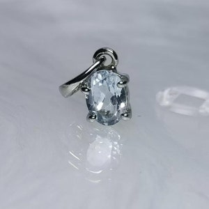 Minimalist Aquamarine Oval Pendant/925Sterling Silver/Mom Gift Pendant/Dainty Pendant/March Birthstone/Every Occasion Gifted Pendant for her