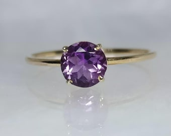Fine Gold Amethyst Ring: February Birthstone Promise Ring