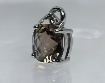 Pendentif topaze fumée fait main : collier en argent sterling 925