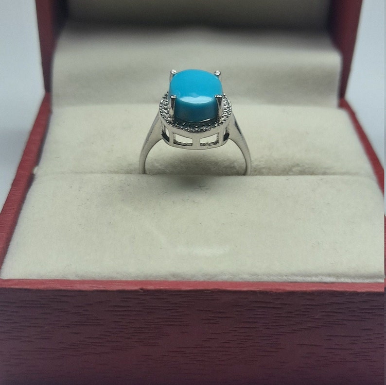 925 Sterling Silver Ring* Turquoise and Cubic Zirconia Ring* Minimalist Ring* Birthstone Ring* Danity Ring* Stacking Ring* 3-12 US Sizes
