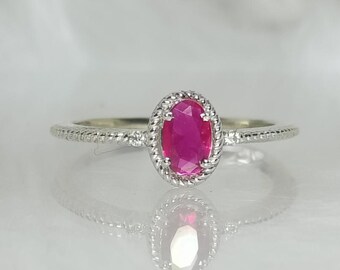 Ruby Gemstone jewellery: Handmade Silver Ring, Promise Ring For Her, July Birthstone