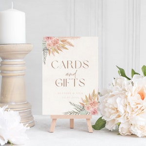 Enseigne pour cartes et cadeaux, enseigne pour table Gifts, produits à imprimer pour mariage, mariage bohème, enseignes pour mariage, enseigne pour dessus de table, modifiable