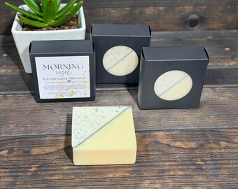 Morning Reset Goat Milk Soap – Exfoliating Poppyseed – Activated Charcoal Cleanse – Spring