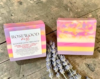 Rosewood Mist Goat Milk Soap – Warm Woodsy Bar – Masculine Neutral Scent