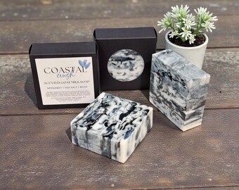 Coastal Crush Goat Milk Soap – Activated Charcoal – Fresh Coastal Scent - Spring