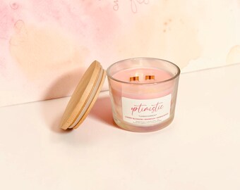 Optimistic — Limited Edition 2‑Wick Candle | Iridescent Jar | Coconut Wax | Wooden Wicks | Spring Candle