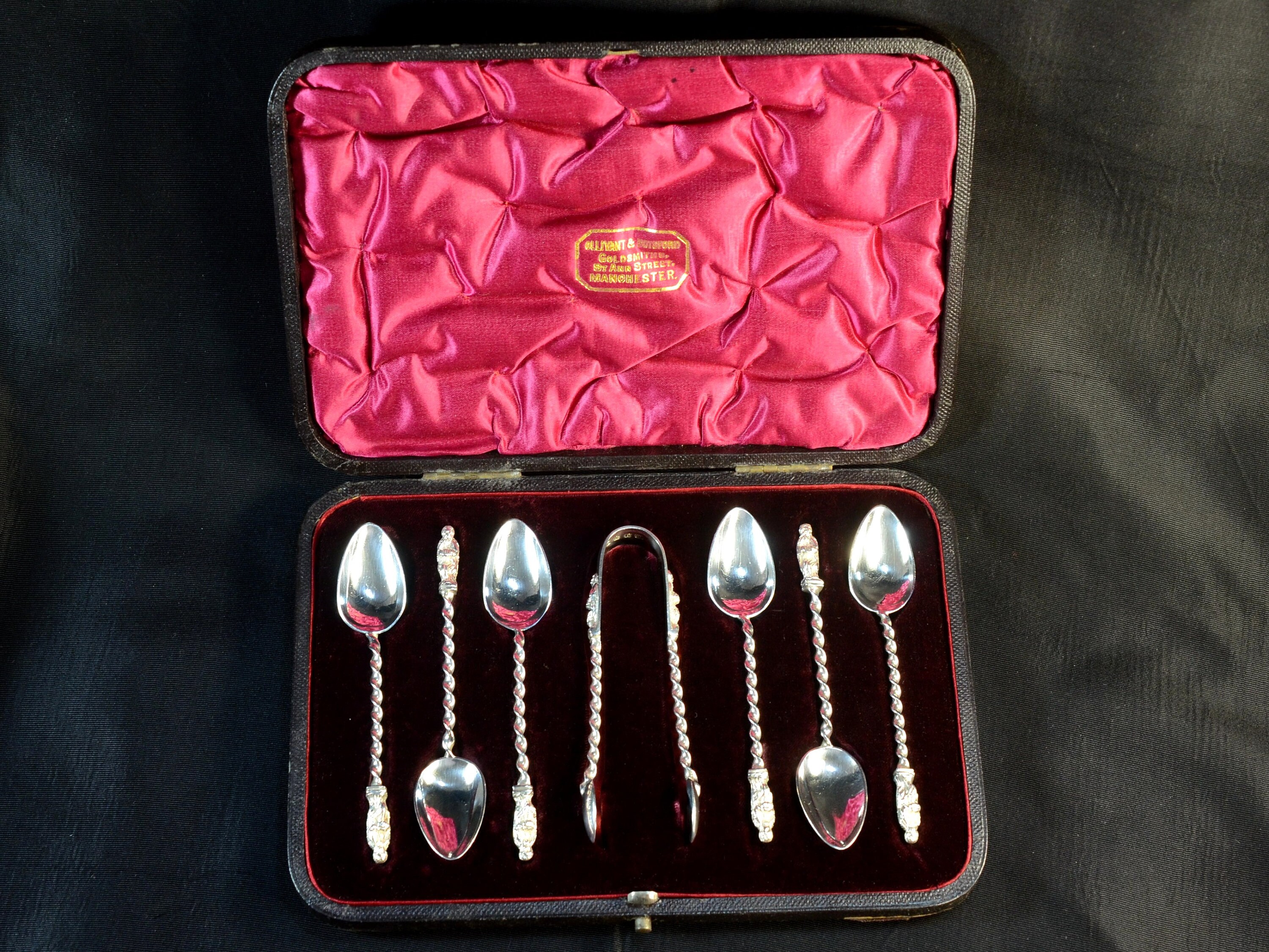 Estate 12 Silver Ice Cream Spoons, Set of 12 Victorian Spoons,  Hungarian/austrian Diana Head Hallmark, 800 Silver 