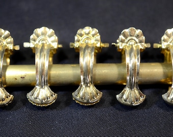 12 clips de anillo para cortina de café de acero chapado en latón francés vintage, centro de 1,8 cm (3/4") de diámetro, pinza parisina, clips de exhibición, clips de papel.