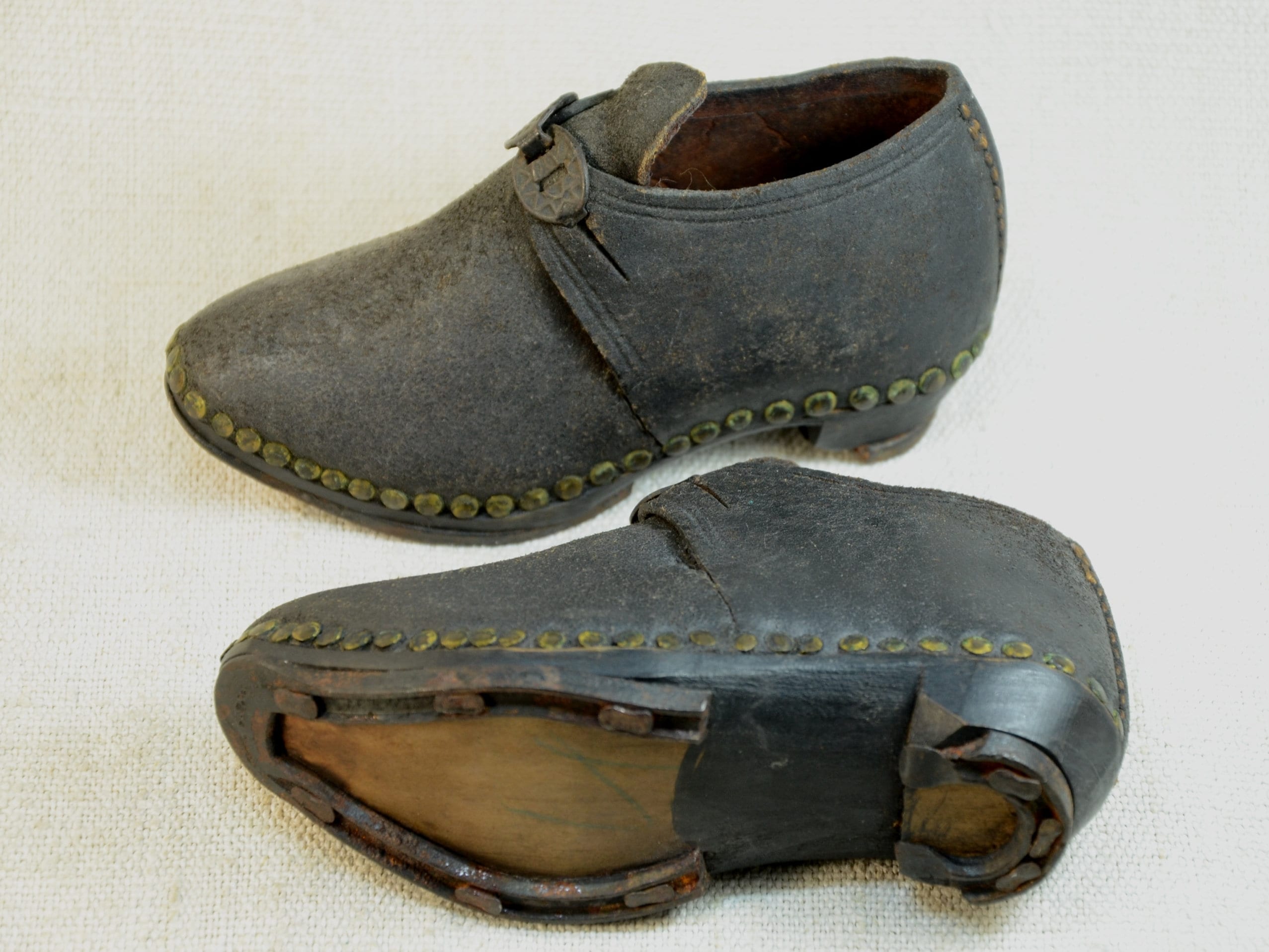 Tiny Antique Pair of Clogs, 19th Century Lancashire Children's