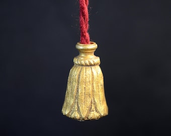 2 Vintage French Solid Brass Tassel Light Pulls, Fan Pull, Pair Vintage Curtain Cord Pulls, Heavy Cast Metal Weight, Window Hardware Drapery