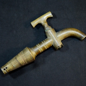 Antique Barrel Tap, French Brass Wine Spigot, Vintage Cask Faucet, Man Cave, Bar Sommelier Oenophile Gift