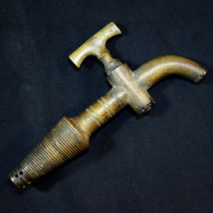 Antique Barrel Tap, French Brass Wine Spigot, Vintage Cask Faucet, Man Cave, Bar Sommelier Oenophile Gift