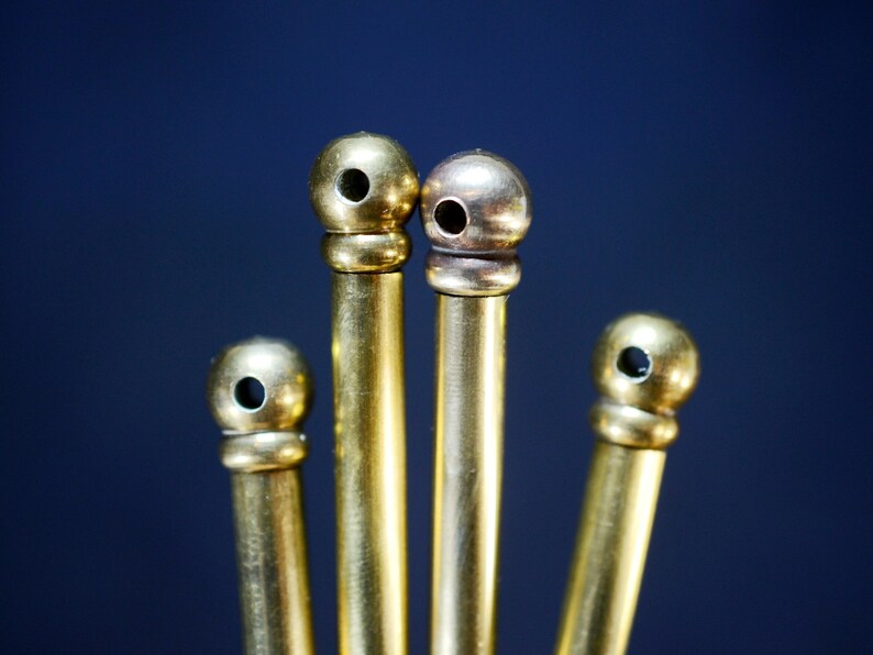 2 Vintage 16 to 23 Extendable French Paris Brass Cafe Rods 4 Fixing