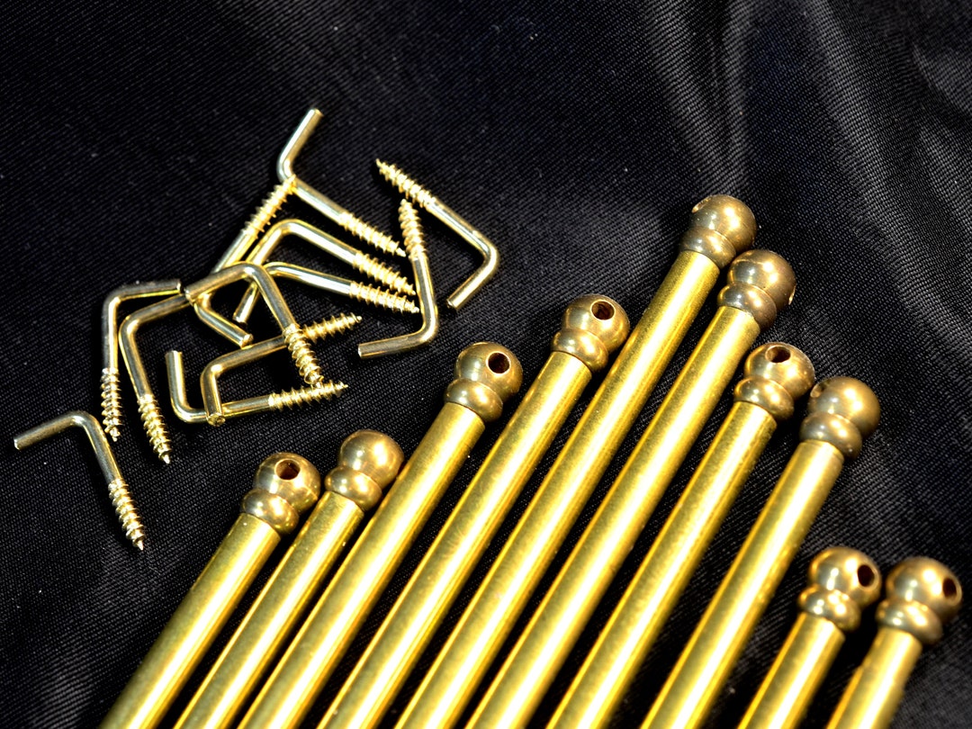 2 Vintage 16 to 24 Extendable French Paris Brass Cafe Rods 4 New Fixing