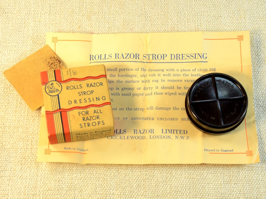 Vintage Rolls Razor Strop Dressing, for All Razor Strops, Complete Set