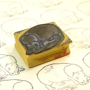 Franse vintage nijlpaard nijlpaard rubberen inktstempel jaren 1950 klaslokaal, Africa Safari Wild, ideaal voor kaarten, cadeauverpakking, tags, scrapbooking