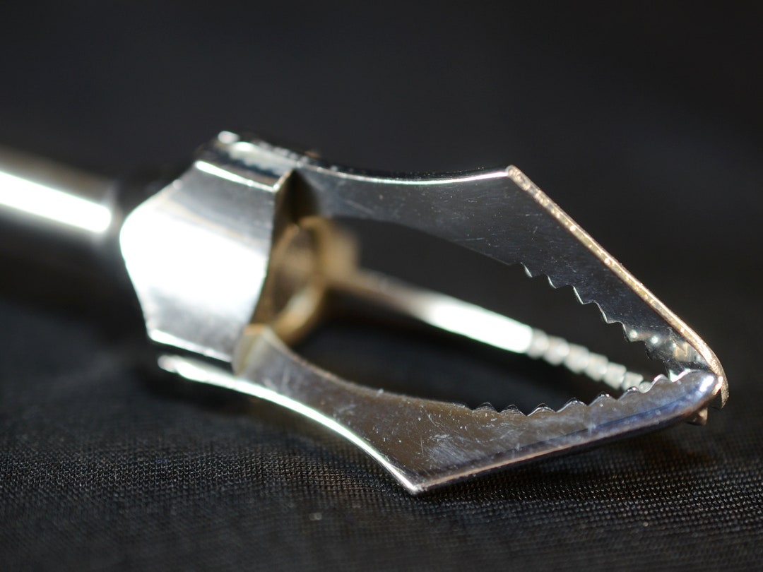 8 Long Vintage Ice Cube Tongs, French Cocktail Bar Tongs, Stainless