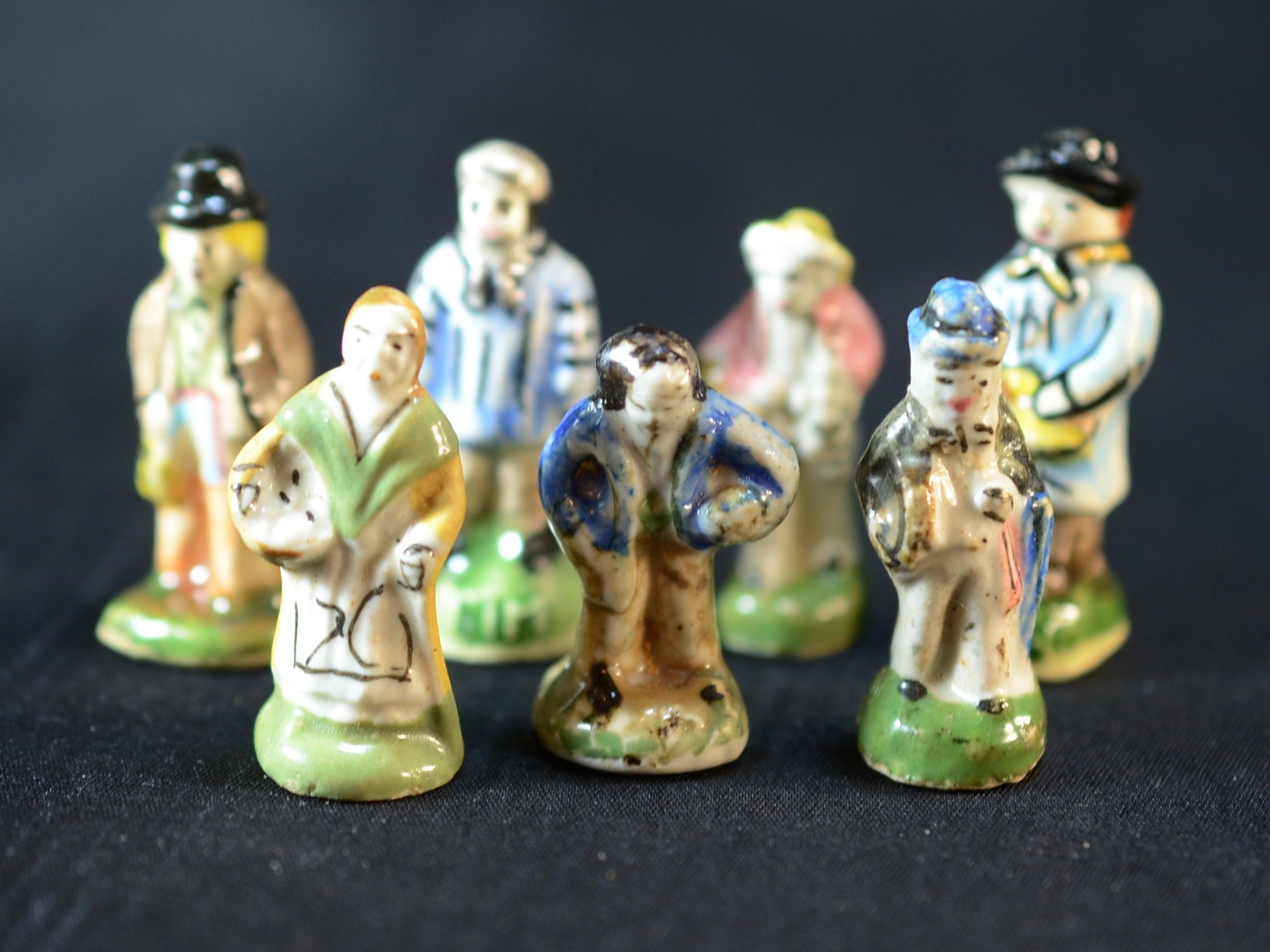 Set of 20 Feves Figurines Ceramic Statuettes Fèves Lot 