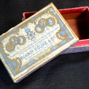 Antique French Pen Nib Box Blanzy Poure & Cie, Victorian, Paper Carton, Advertising, Vintage Collection, Boulogne-Sur-Mer, Paris Collectable
