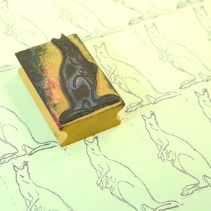 Französischer Vintage Känguru Stempel 1950's Schulzimmer, Australien wilde Tiere, ideal für Karten, Geschenkverpackungen, Tags, Scrapbooking