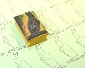 French Vintage Kangaroo Rubber Ink Stamp 1950's Schoolroom, Australia Wild Animals, Great For Cards, Giftwrap, Tags, Scrapbooking