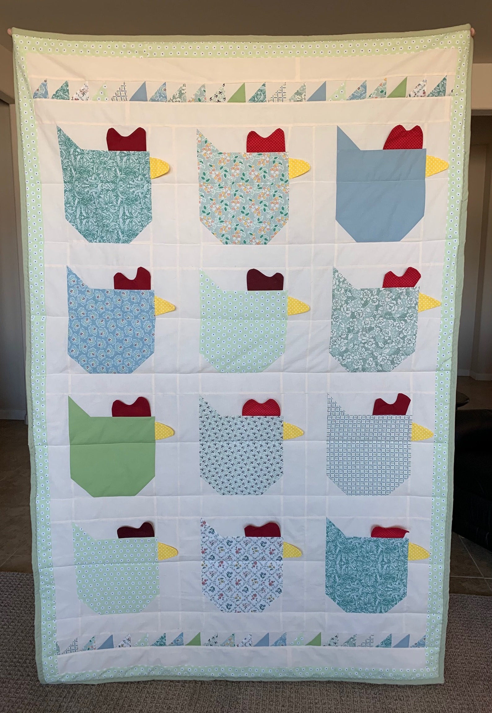 Funky Chicken Quilt Etsy