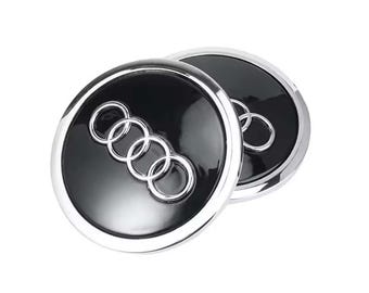 For Audi 69mm / 54mm Black Silver ring – 4pcs Wheel Center Hub Caps 4B0601170A