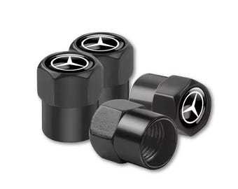 4 Pcs Tire Valve Caps for Mercedes Stem Dust Cap Car Accessories Black, car, motorcycle, bicycle