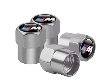 4 Pcs Tire Valve Caps for BMW Stem Dust Cap Car Accessories M Serie Silver, car, motorcycle, bicycle