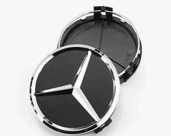 For Mercedes 75mm / 70mm Matte Black – 4pcs Wheel Center Hub Caps