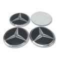 4 Pcs Metal Stickers for Mercedes 56mm 60mm 65mm Hub Caps Emblems Rim Covers Wheel Caps Black product logo