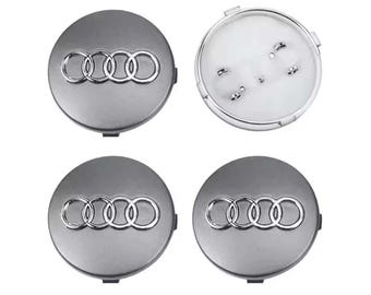 For Audi 60mm / 58mm Gray – 4pcs Wheel Center Hub Caps 4B0601170