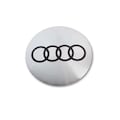 Set of 4 for AUDI 56mm 60mm 65mm wheel center hub caps stickers metal emblems for rims covers Silver Black product logo
