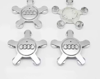 Audi 135 mm / 59 mm Plata – 4 tapacubos centrales 4F0601165N