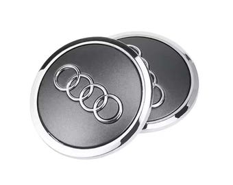 For Audi 69mm / 54mm Grey Silver ring – 4pcs Wheel Center Hub Caps 4B0601170A