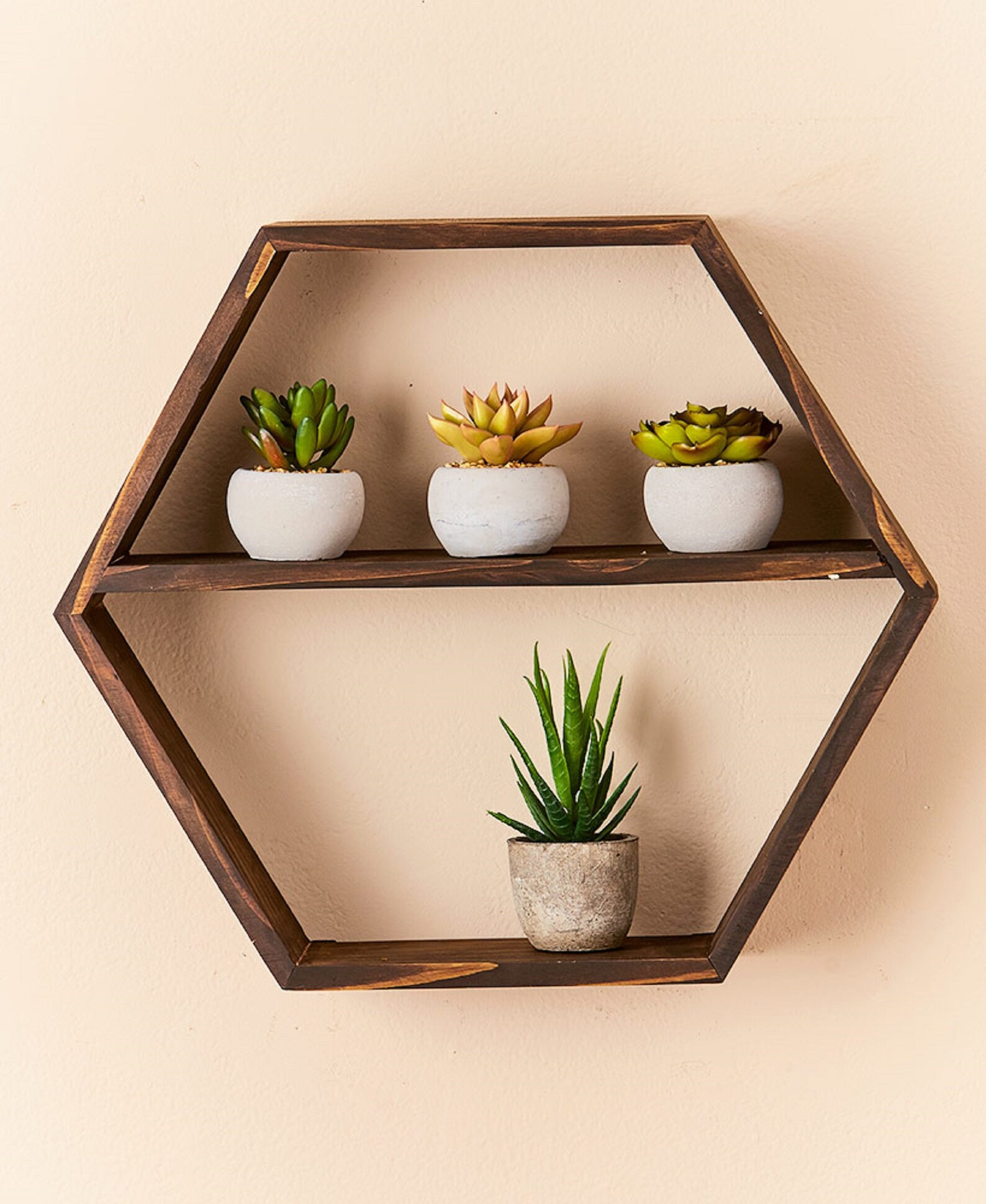 Rustic Wood Hexagon Floating Shelves shaped shelves Etsy