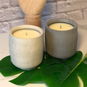 Handmade Concrete Candle - 8 oz - 100% Soy Wax