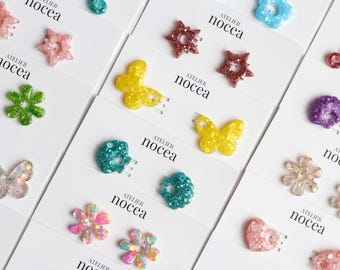 Pampilles charms interchangeables pour créoles, Bijoux colorés à paillettes fait main, Cadeau original pour femme